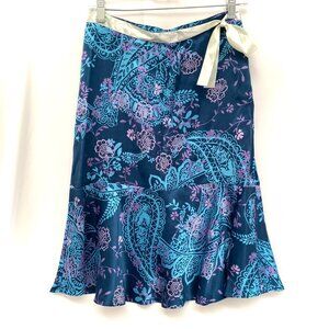 Vtg New York Company Y2K Silk Skirt Size 2 Fairy Mermaid Paisley Floral Dainty